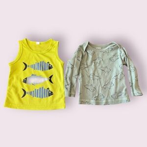 Baby Shirt Bundle 2-Pack Size 9 Months Tank Dino Long Sleeve